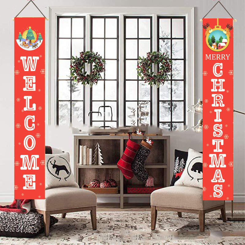 Christmas Banner Curtain Christmas Curtain Decorations
