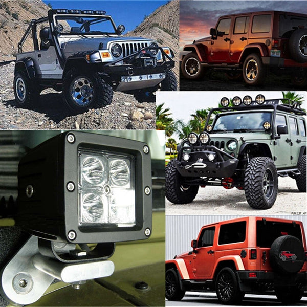 Wind Shield Driving Light Mount Brackets Clamps Lamp Holder Kit 07-15 For Jeep Wrangler