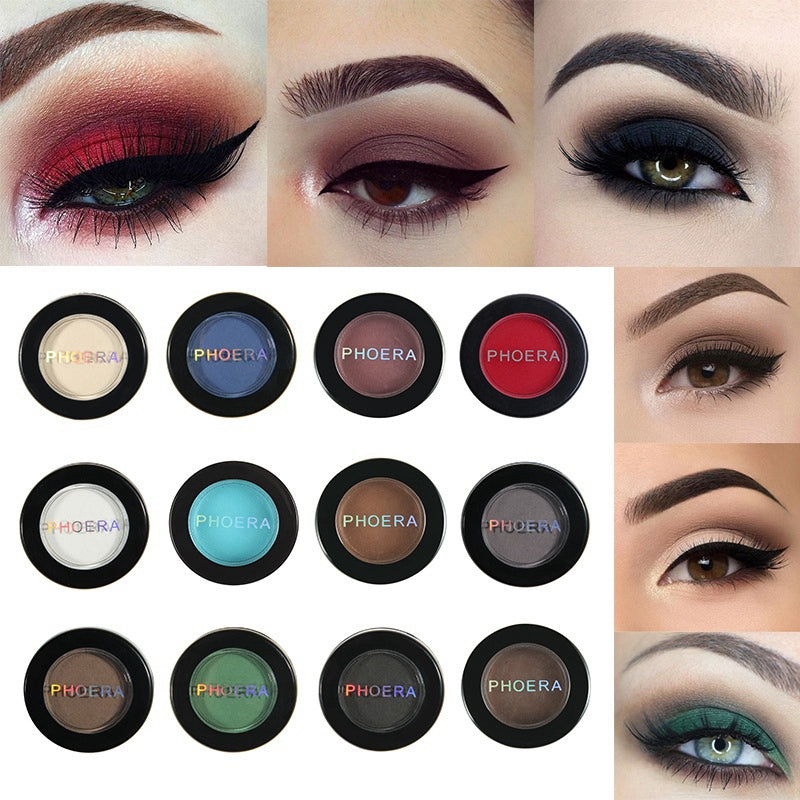 Phoera 12 Colors Natural Matte Eye Shadow Waterproof Palette Pigment Nude E J7Y5
