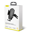 Baseus Metal Glass Gravity Linkage Automatic Lock Round Air Vent Car Phone Holder For 4.8-6.5 Inch Smart Phone