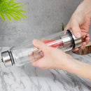 Natural Rock Quartz Crystal Point Healing Angel Statue Glass Elixir Water Bottle