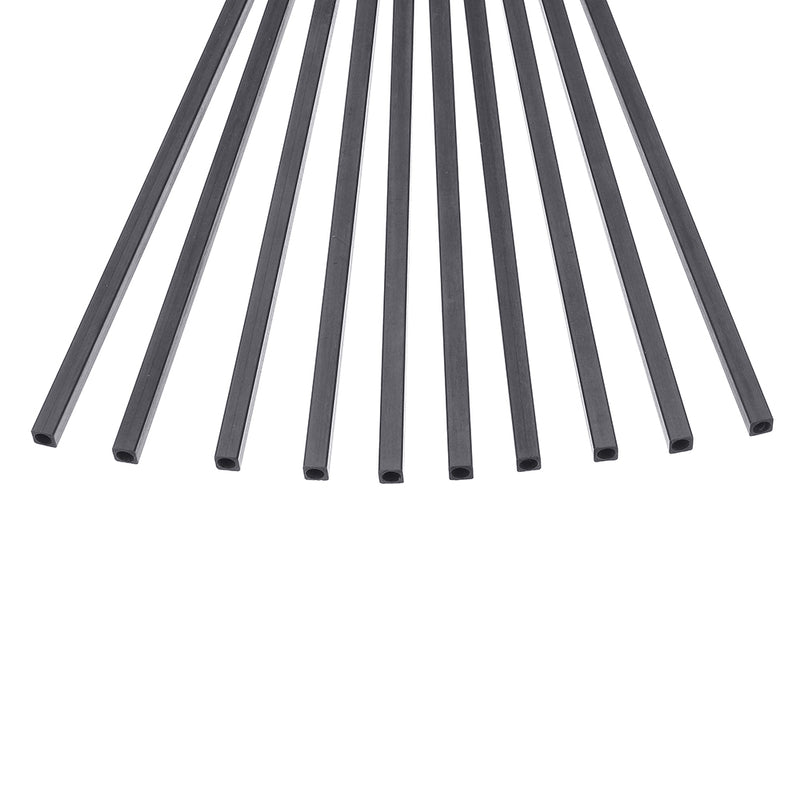 10Pcs/Set 200mm Square Carbon Fiber Tube Pure Carbon Hollow Square Pipe Matt Surface for RC Airplane DIY Tool