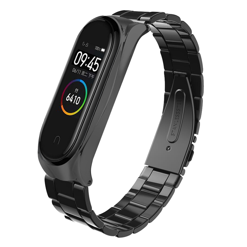 Bakeey Three Beads Solid Stainless Steel Watch Band Watch Strap Replacement for Xiaomi Miband 4