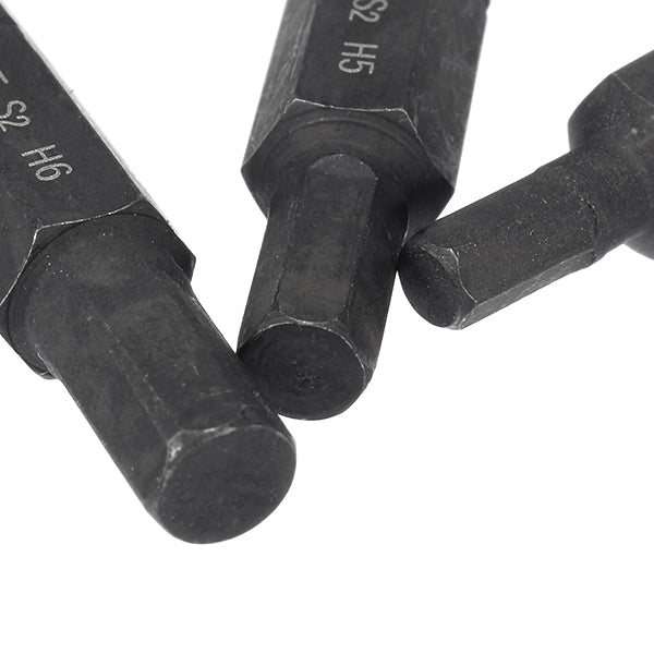 BROPPE 3pcs H4-H6 Hexagon Impact Screwdriver Bits 8mm Hex Shank 36mm Hexagon Screwdriver Bits Set