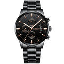 CRRJU 2222 Chronograph Men Wrist Watch Full Steel Business Style Quartz Watches