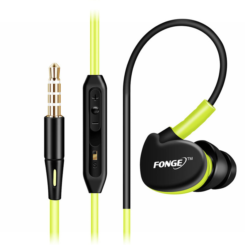 FONGE S500 Sport Stereo Bass 3.5mm In-ear Earphone Running Waterproof Sweatproof with Mic Headset