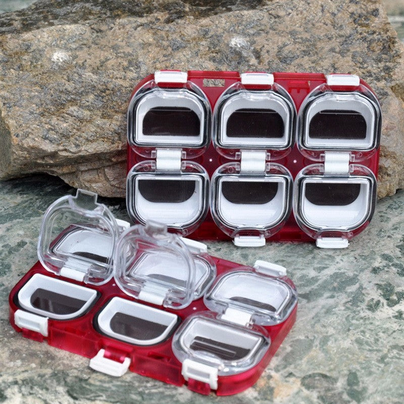 Waterproof Magnet Portable 6 Compartments Fishing Hooks Accessories Box