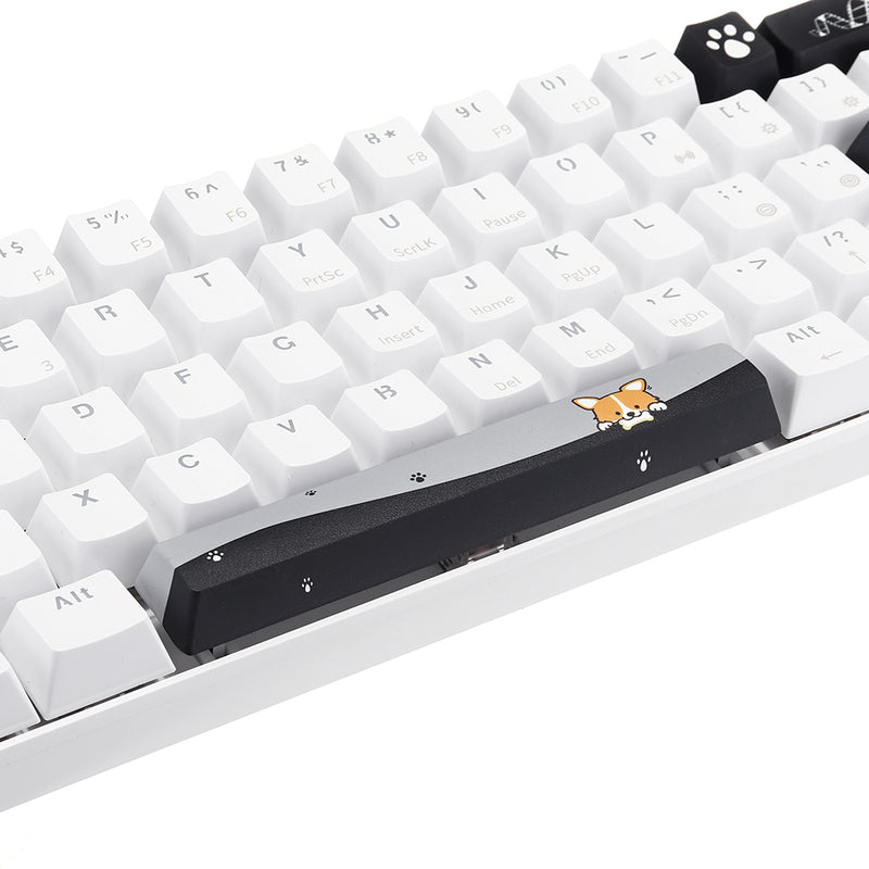 Five-sided Dyesub PBT OEM Profile Yellow Dog Shark Space Bar 6.25u Novelty Keycap + ESC Enter Keycaps