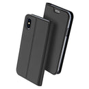 DUX DUCIS Magnetic Flip Card Slot Bracket PU Leather Case For iPhone X