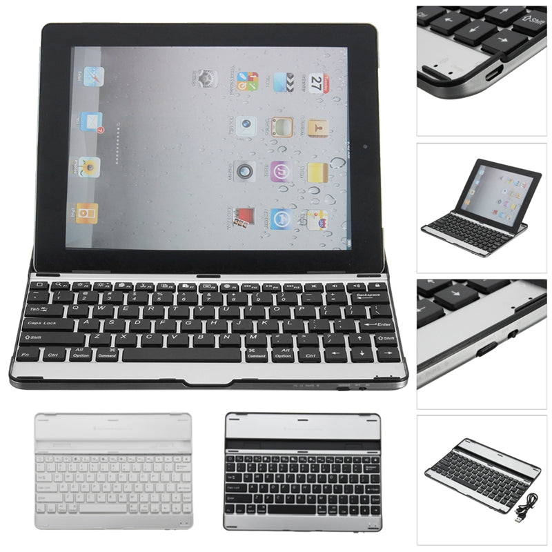 Ultra Thin Aluminum Alloy bluetooth 3.0 Stand Keyboard For iPad 2 3 4