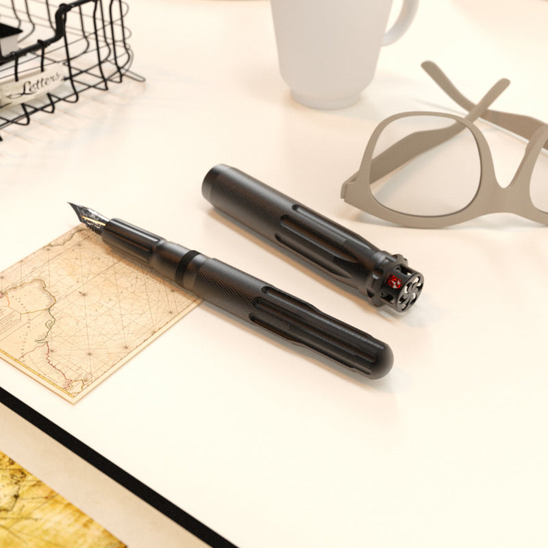 Fuliwen 015 Alumium Fountain Pen M Nib Writing Gift Converter Executive Pen