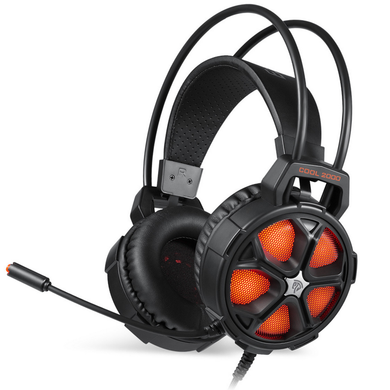 EASYSMX COOL2000 Omnidirectional 3.5mm + USB Wired Stereo Noise Canceling Gaming Headphone LED Backlight Orange