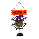 Witch Pumpkin Pattern Halloween Hanging Sign With LED Light Door Home School Office Party Mall Deco