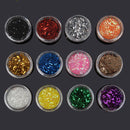 12 colors Hexagon Glitter powder1mm Set for 3D nail Art