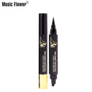 2in1 Music Flower Liquid Eyeliner Stamp Eye Liner Pencil Long Lasting Makeup