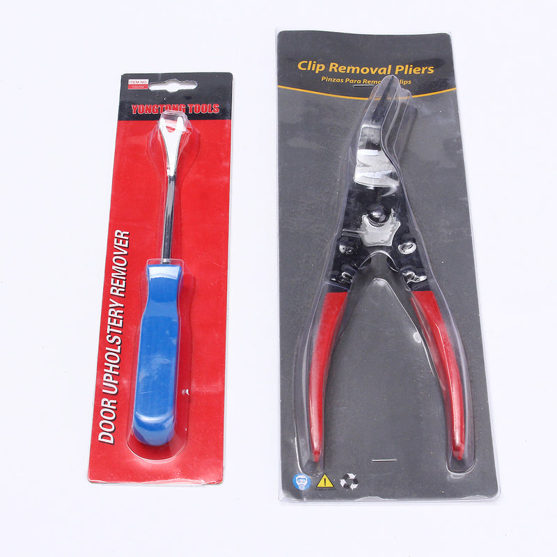 Car Door Card Panel Trim Upholstery Remover & Clip Removal Pliers Pry Tool Set
