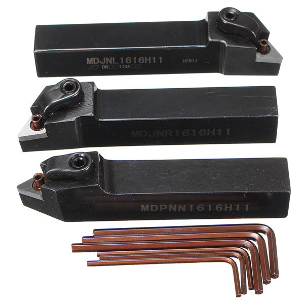 3pcs 16mm Turning Tool Holders Set MDJNL1616H11 MDPNN1616H11 MDJNR1616H11 Lathe Holder