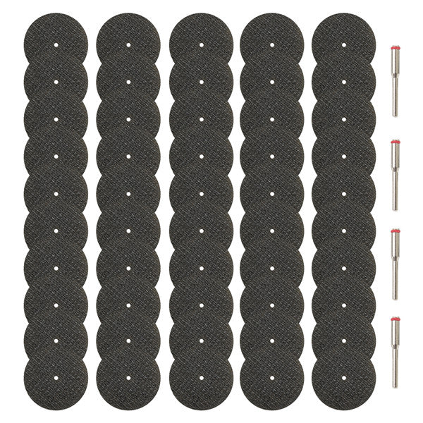 50pcs 32mm Cutting Discs Cut Off Wheel with 4pcs 1/8 Inch Shank Mandrels for Rotary Tools