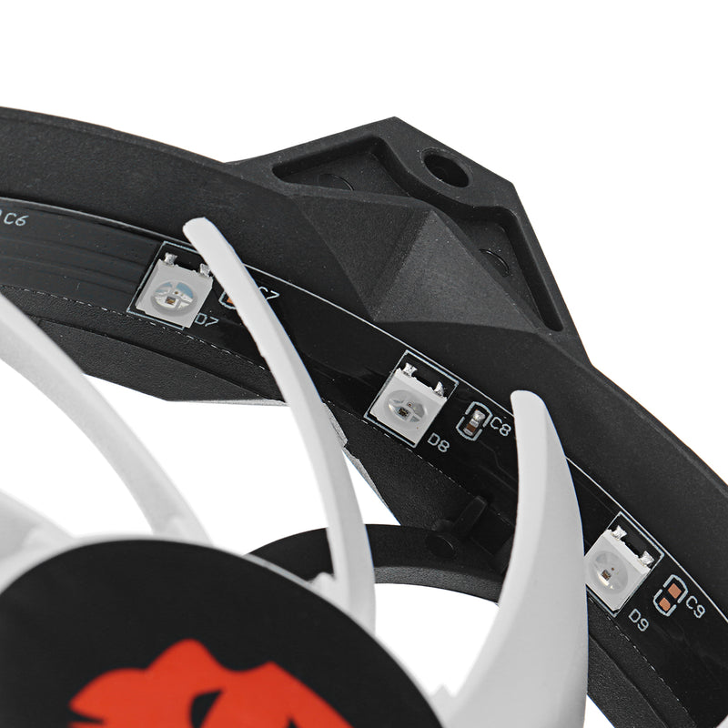 Coolmoon 12V DC 120mm RGB LED PC Fans Sleeve Bearing Cooling Fan Heatsink