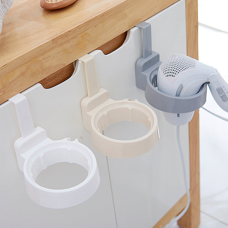 Door Hook Ring Portable Bathroom Hair Dryer Stand Organizer Hairdryer Holder Rack Plastic for Home H