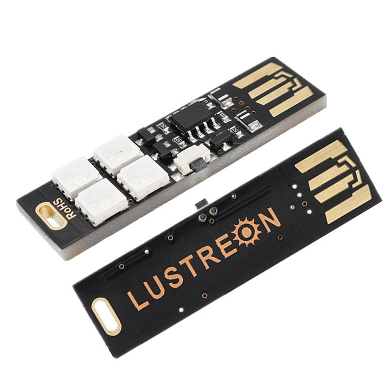 10PCS LUSTREON 1.5W SMD5050 Button Switch Colorful USB LED Rigid Strip Light for Power Bank DC5V