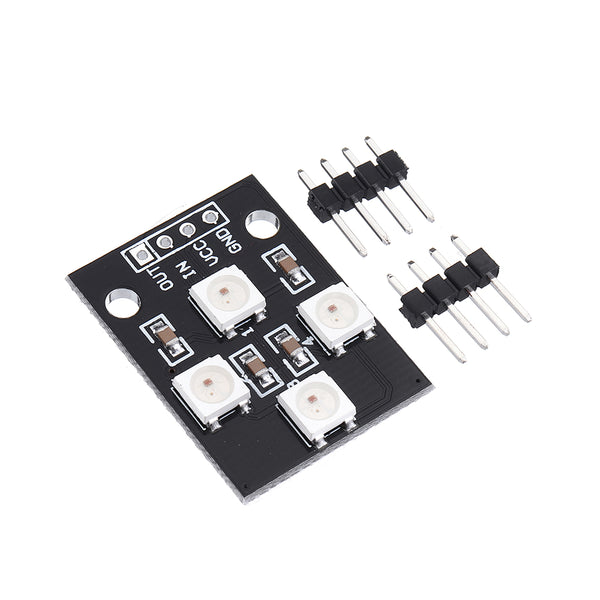 3pcs WS2812B-4 5V 5050 RGB LED Lamp Panel Board 4-Bit Full-color Driver Module Development Board