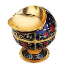 Home Office Portable Indoor Outdoor Windproof Metal Ashtray with Lid Hand Stamped Decorations