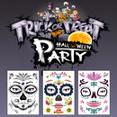 Halloween Cosplay Waterproof Temporary Skull Face Tattoo Sticker Makeup Dress Art Prop