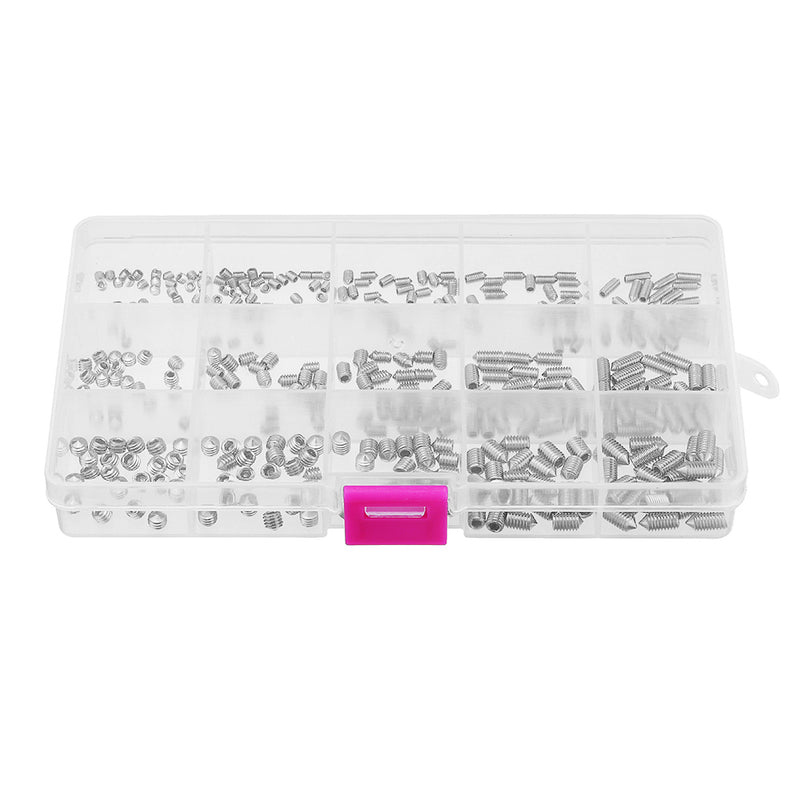 Suleve MXSH6 M3/M4/M5 300Pcs Allen Hex Socket Set Grub Screw Cone Point 3-10mm Assortment Kit