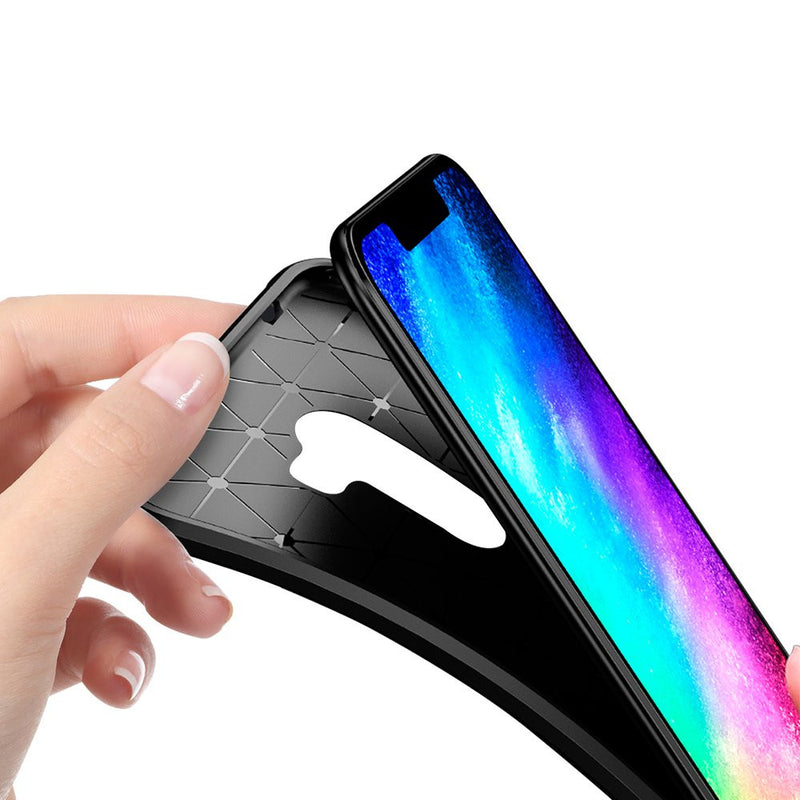 Bakeey Carbon Fiber Pattern Shockproof Silicone Back Cover Protective Case for Xiaomi Pocophone F1