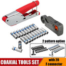 Coaxial Cable Clamper Stripping Clamper Set Net Clamper Set Combination Tool 20 F Connector Coaxial Tool Set Cable Wire Crimper Plier Stripper Compression Clamp