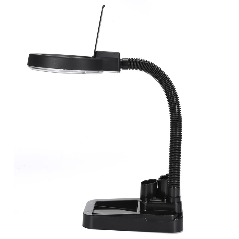 5X 10X Magnifying LED Lamp Magnifier Light Large Glass Lens Desktop Stand Craft