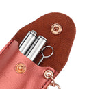 Portable Reusable Stainless Steel Reusable Foldable Drinking Straw + Keychain PU Leather Storage Case + Cleaning Brush