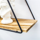 3 Layers Wooden Retro Storage Racks Iron Hanging Wall Triangle House Shelf Bookshelf Decorations Display Stand Shelves for Office Home Living Room Bedroom