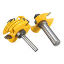 2pcs 1/2 And 1/4 Inch Shank Adjustable Rabbet Router Bit Set For Woodworking