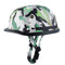 BYB Retro Cruiser Half Face Helmet Motorcycle Riding Leather Camouflage/Black