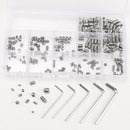 Suleve MXSS3 240Pcs M3/M4/M5/M6/M8 Stainless Steel Hex Allen Grub Screw Socket Flat Point Set Screws Wrench Assortment Kit
