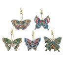 5Pcs Diy Special Shaped Full Butterfly Diamond Painting Keychain Kits Women