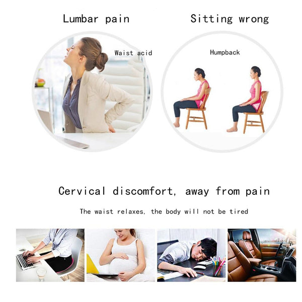 Memory Foam Seat Chair Lumbar Back Support Cushion Pillow For Office Home C A4S9