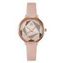 SHENGKE SK K0117 Simple Geometric Triangle Crystal Dial Female Fashion Leather Strap Women Quartz Watch