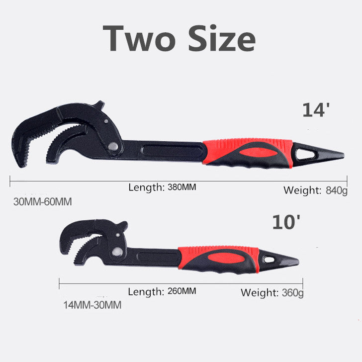 High Carbon Steel Adjustable Auto Lock Wrench Spanner Repair Kit Hand Tools 14-60mm Muti-Function Mechanic Tool