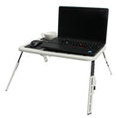 Folding Laptop Notebook Table Stand Tray Desk Holder With 2 USB Cooling Fans For Sofa Bed Lawn