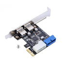 Usb 3.0 Pci-E Expansion Card Adapter External 2 Port Usb3.0 Hub Internal 19