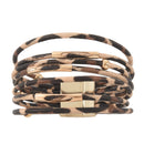 Fashion Animal Leopard-Print Bracelet Wrap Bracelet For Alloy Tube Multilay F6V1