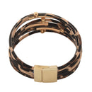 Fashion Animal Leopard-Print Bracelet Wrap Bracelet For Alloy Tube Multilay F6V1