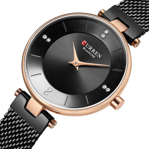 CURREN 9031 Ultra Thin Dial Case Elegant Design Women Watch Full Steel Quartz Watch