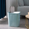 2 Compartments Trash Can Recycle Waste Bins with Push Button For Office Home Bathroom Kitchen