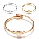 3Colors Jewelry Women'S Stainless Steel Twisted Cable Wire Heart Charm BraceG3G5