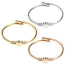 3Colors Jewelry Women'S Stainless Steel Twisted Cable Wire Heart Charm BraceG3G5