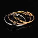 3Colors Jewelry Women'S Stainless Steel Twisted Cable Wire Heart Charm BraceG3G5